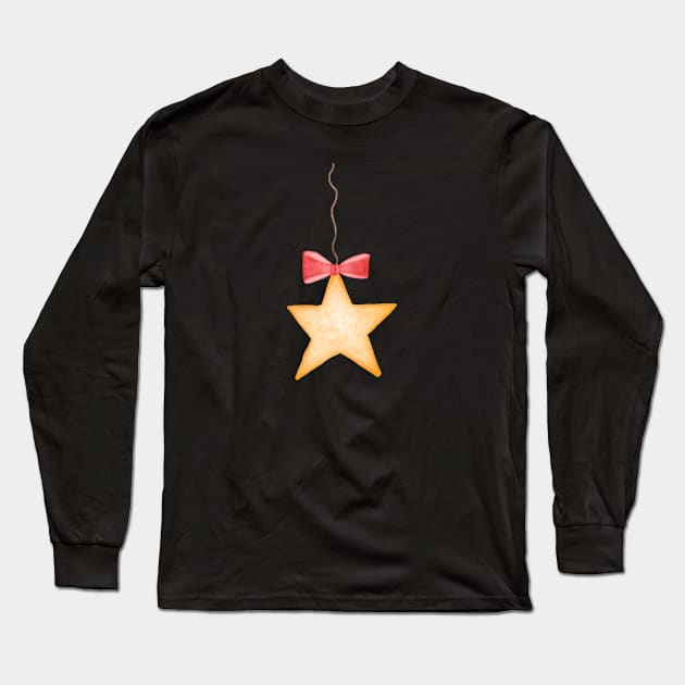 Gold star watercolor Long Sleeve T-Shirt by Aisiiyan